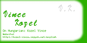 vince kozel business card